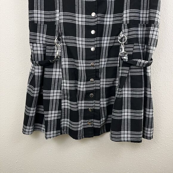 Lip Service Vintage Y2K Punk & Disorderly Black Plaid Goth Dress Plus Size 26 - Picture 5 of 8